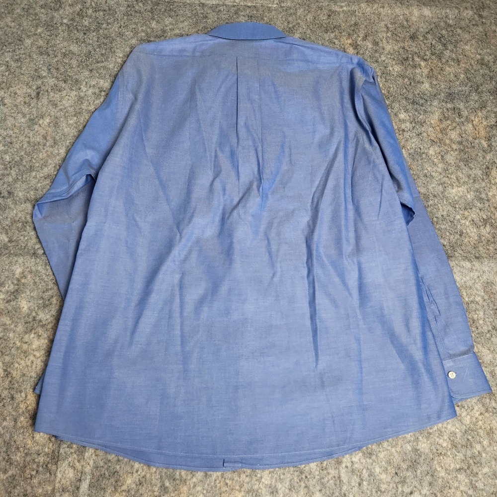 Brooks Brothers Dress Shirt Men 17-35 Blue Main Store Regular Fit Non Iron Prep - Picture 2 of 6